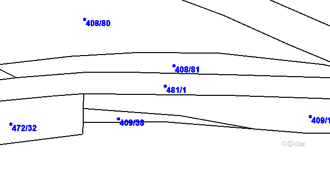 Parcela st. 481/1 v KÚ Kařez, Katastrální mapa