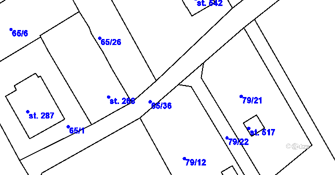 Parcela st. 65/33 v KÚ Kařez, Katastrální mapa