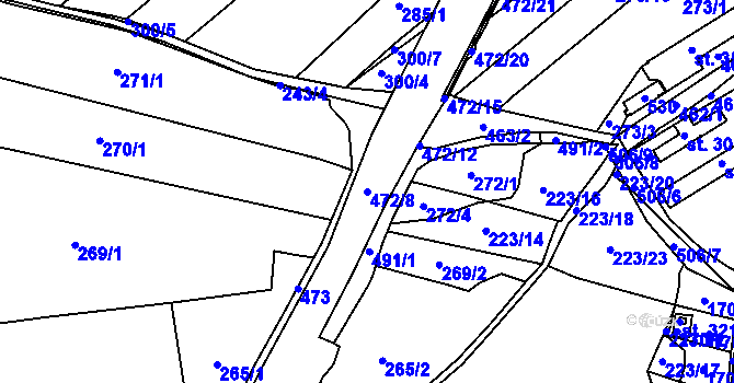 Parcela st. 472/8 v KÚ Kařez, Katastrální mapa