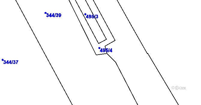 Parcela st. 344/34 v KÚ Kařez, Katastrální mapa