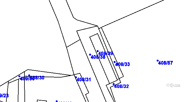 Parcela st. 408/39 v KÚ Kařez, Katastrální mapa
