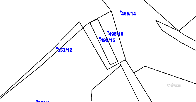 Parcela st. 495/17 v KÚ Kařez, Katastrální mapa
