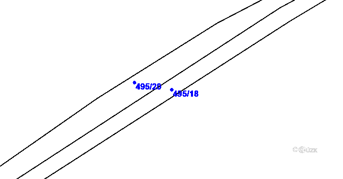 Parcela st. 495/18 v KÚ Kařez, Katastrální mapa