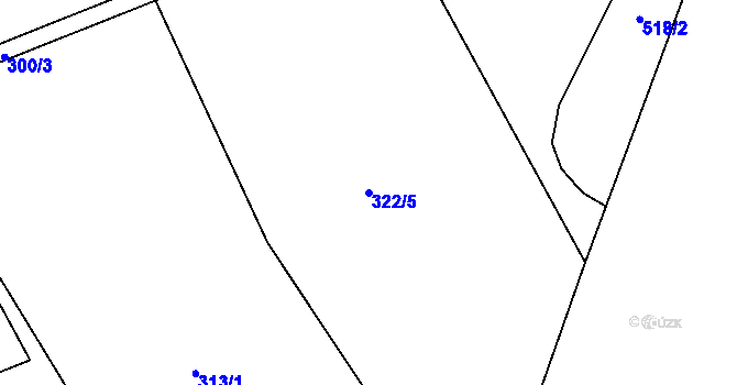 Parcela st. 322/5 v KÚ Kařez, Katastrální mapa