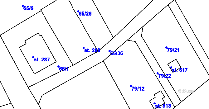 Parcela st. 79/35 v KÚ Kařez, Katastrální mapa