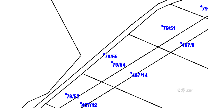 Parcela st. 79/55 v KÚ Kařez, Katastrální mapa