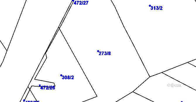 Parcela st. 273/8 v KÚ Kařez, Katastrální mapa