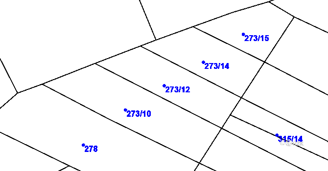 Parcela st. 273/12 v KÚ Kařez, Katastrální mapa