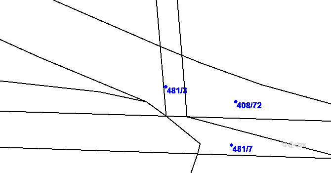 Parcela st. 481/3 v KÚ Kařez, Katastrální mapa