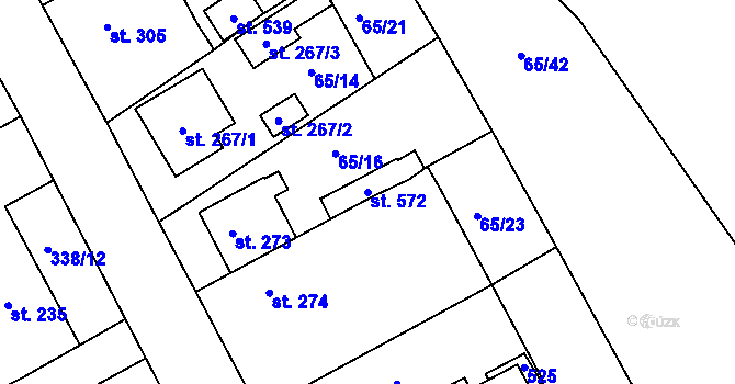 Parcela st. 572 v KÚ Kařez, Katastrální mapa