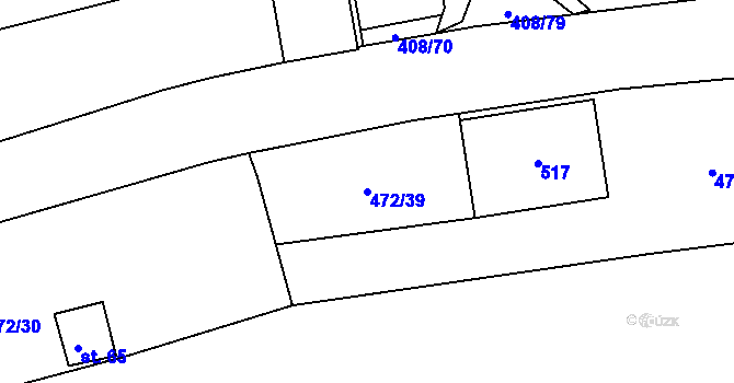Parcela st. 472/39 v KÚ Kařez, Katastrální mapa