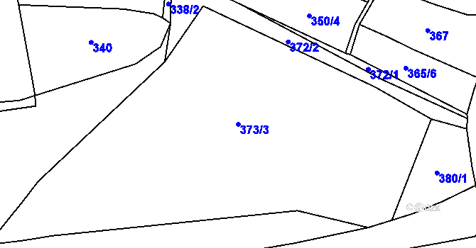Parcela st. 373/3 v KÚ Kařízek, Katastrální mapa