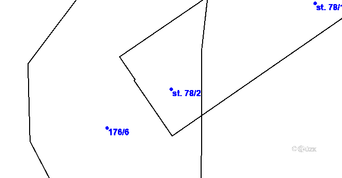 Parcela st. 78/2 v KÚ Kařízek, Katastrální mapa