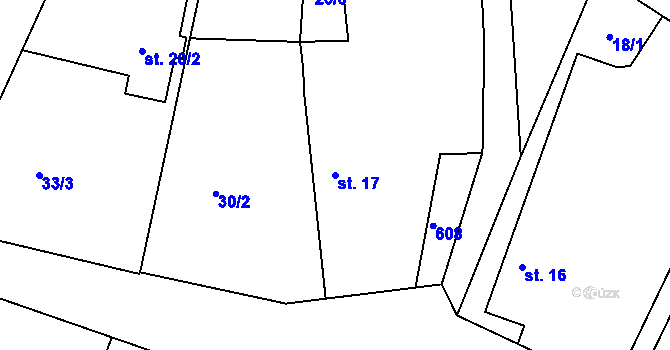 Parcela st. 17 v KÚ Kasalice, Katastrální mapa