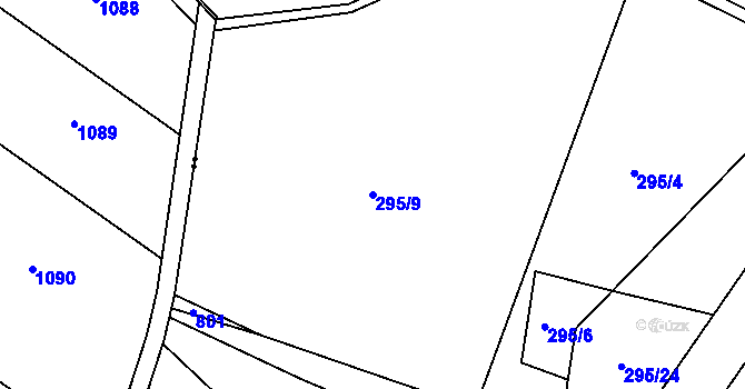 Parcela st. 295/9 v KÚ Kasalice, Katastrální mapa