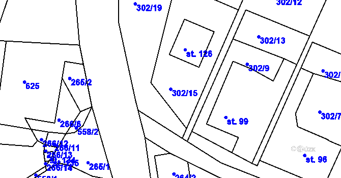 Parcela st. 302/15 v KÚ Kasalice, Katastrální mapa