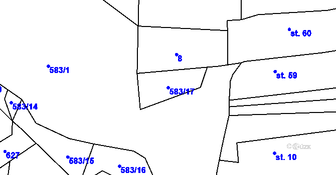 Parcela st. 583/17 v KÚ Kasalice, Katastrální mapa