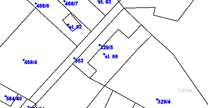 Parcela st. 69 v KÚ Kasaličky, Katastrální mapa