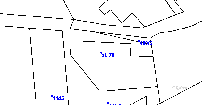 Parcela st. 75 v KÚ Kasaličky, Katastrální mapa