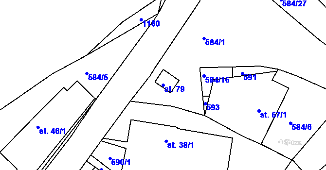 Parcela st. 79 v KÚ Kasaličky, Katastrální mapa