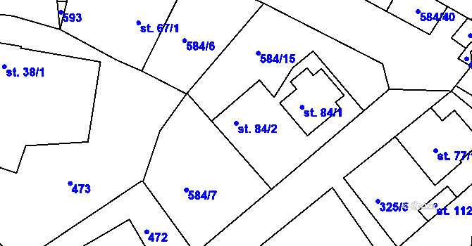 Parcela st. 84/2 v KÚ Kasaličky, Katastrální mapa