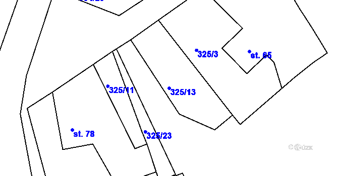 Parcela st. 325/13 v KÚ Kasaličky, Katastrální mapa