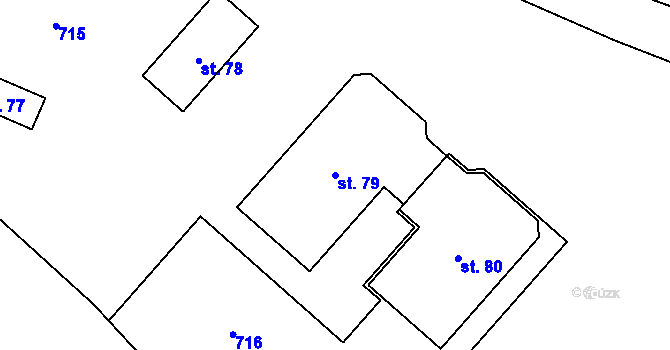 Parcela st. 79 v KÚ Pravy, Katastrální mapa