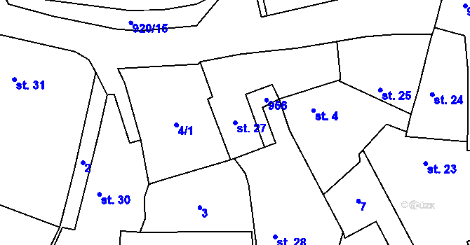 Parcela st. 27 v KÚ Chloumek u Kasejovic, Katastrální mapa