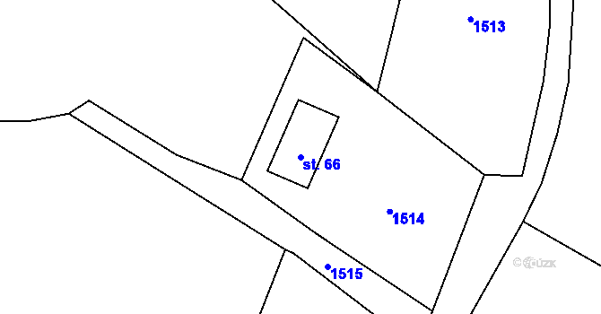 Parcela st. 66 v KÚ Chloumek u Kasejovic, Katastrální mapa