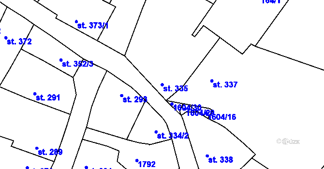 Parcela st. 335 v KÚ Kasejovice, Katastrální mapa