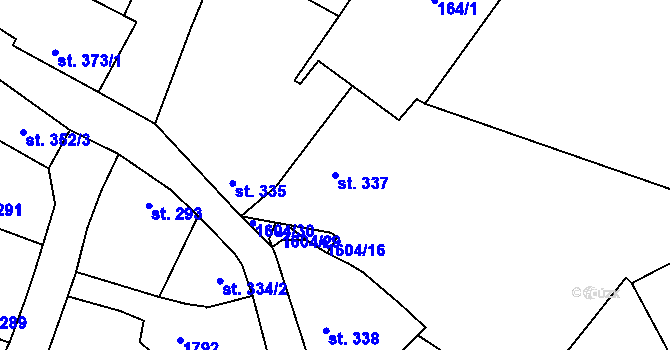 Parcela st. 337 v KÚ Kasejovice, Katastrální mapa