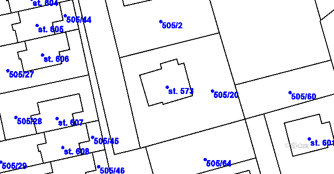 Parcela st. 573 v KÚ Kasejovice, Katastrální mapa