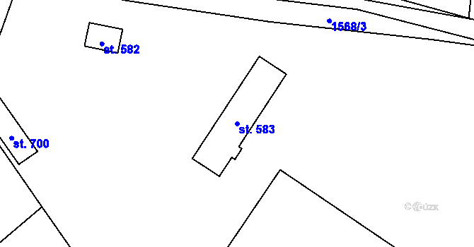 Parcela st. 583 v KÚ Kasejovice, Katastrální mapa