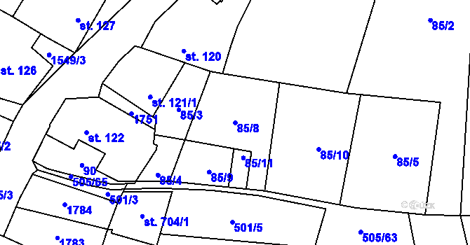 Parcela st. 85/8 v KÚ Kasejovice, Katastrální mapa