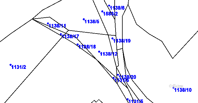 Parcela st. 1138/12 v KÚ Kasejovice, Katastrální mapa