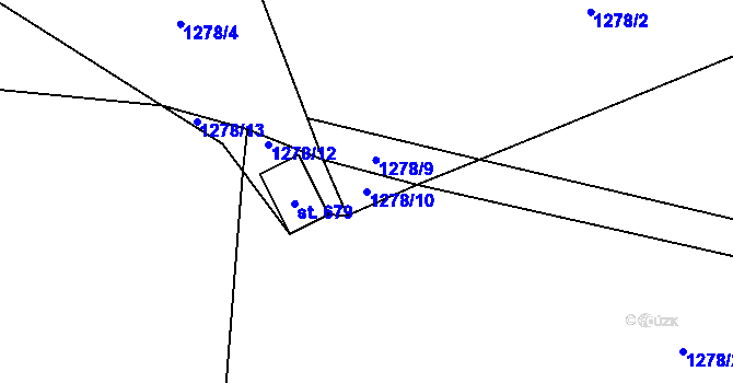 Parcela st. 1278/10 v KÚ Kasejovice, Katastrální mapa