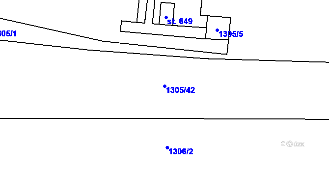 Parcela st. 1305/42 v KÚ Kasejovice, Katastrální mapa