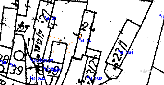 Parcela st. 24 v KÚ Řesanice, Katastrální mapa