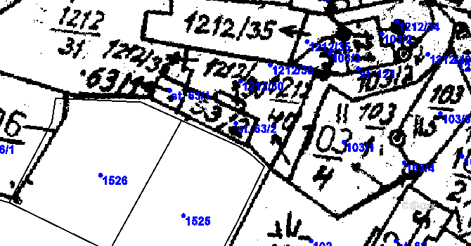 Parcela st. 63/2 v KÚ Řesanice, Katastrální mapa