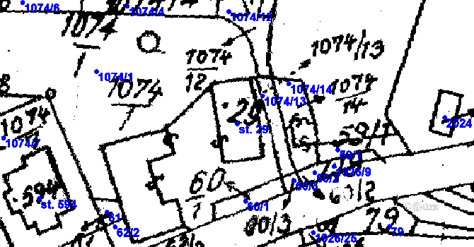 Parcela st. 29 v KÚ Kašava, Katastrální mapa