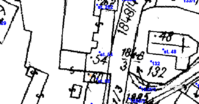 Parcela st. 54 v KÚ Kašava, Katastrální mapa