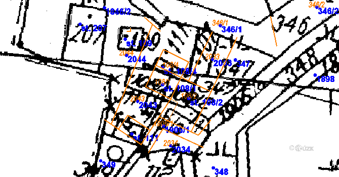 Parcela st. 108/2 v KÚ Kašava, Katastrální mapa
