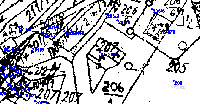 Parcela st. 267 v KÚ Kašava, Katastrální mapa