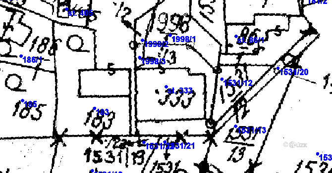 Parcela st. 333 v KÚ Kašava, Katastrální mapa