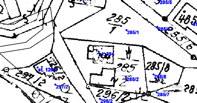 Parcela st. 394 v KÚ Kašava, Katastrální mapa