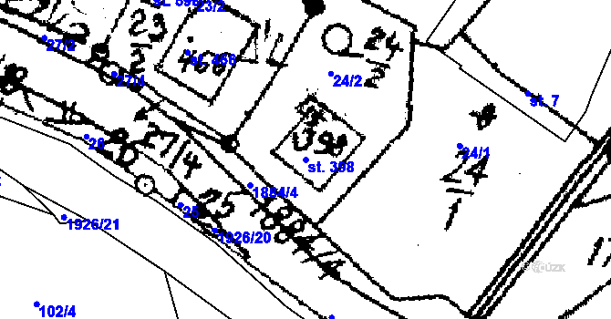 Parcela st. 398 v KÚ Kašava, Katastrální mapa