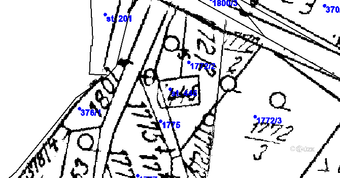 Parcela st. 446 v KÚ Kašava, Katastrální mapa