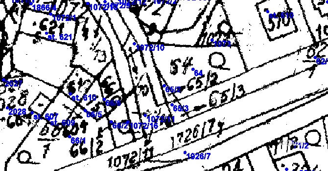 Parcela st. 65/2 v KÚ Kašava, Katastrální mapa