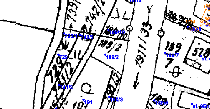 Parcela st. 189/2 v KÚ Kašava, Katastrální mapa
