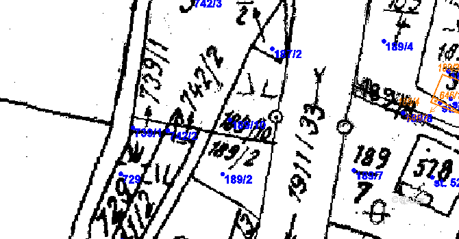 Parcela st. 189/10 v KÚ Kašava, Katastrální mapa